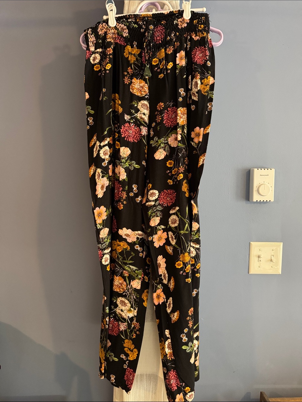 one 5 one Black Floral Wide-Leg Palazzo Pants